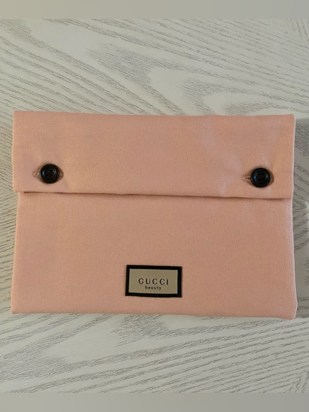 Gucci Beauty Pink Canvas Pouch with Floral Lining